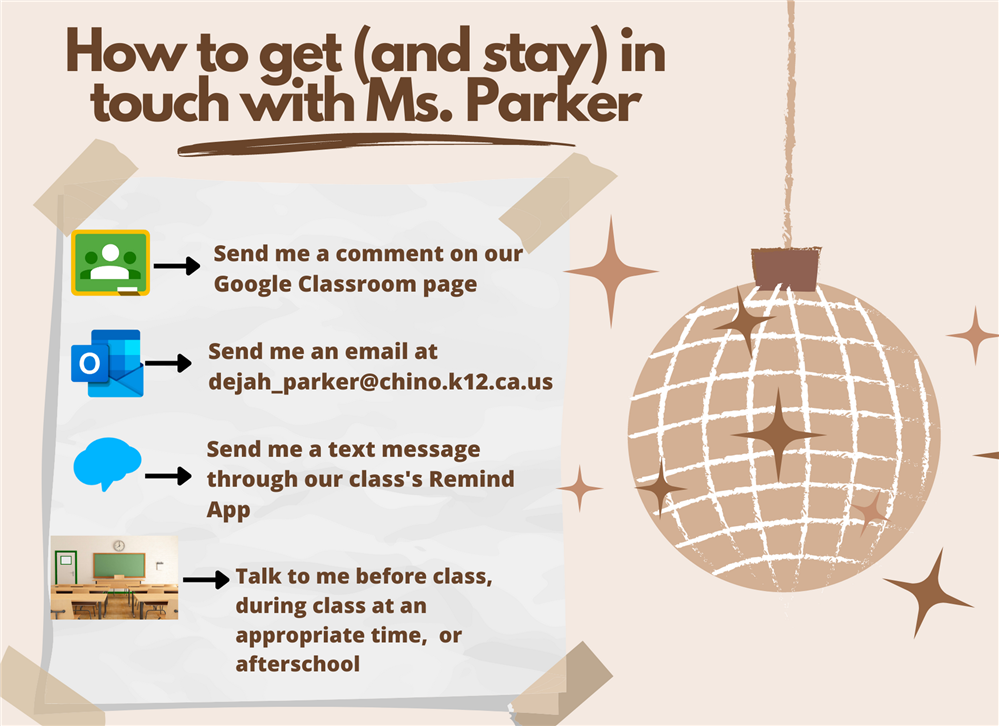 How to contact Ms. Parker